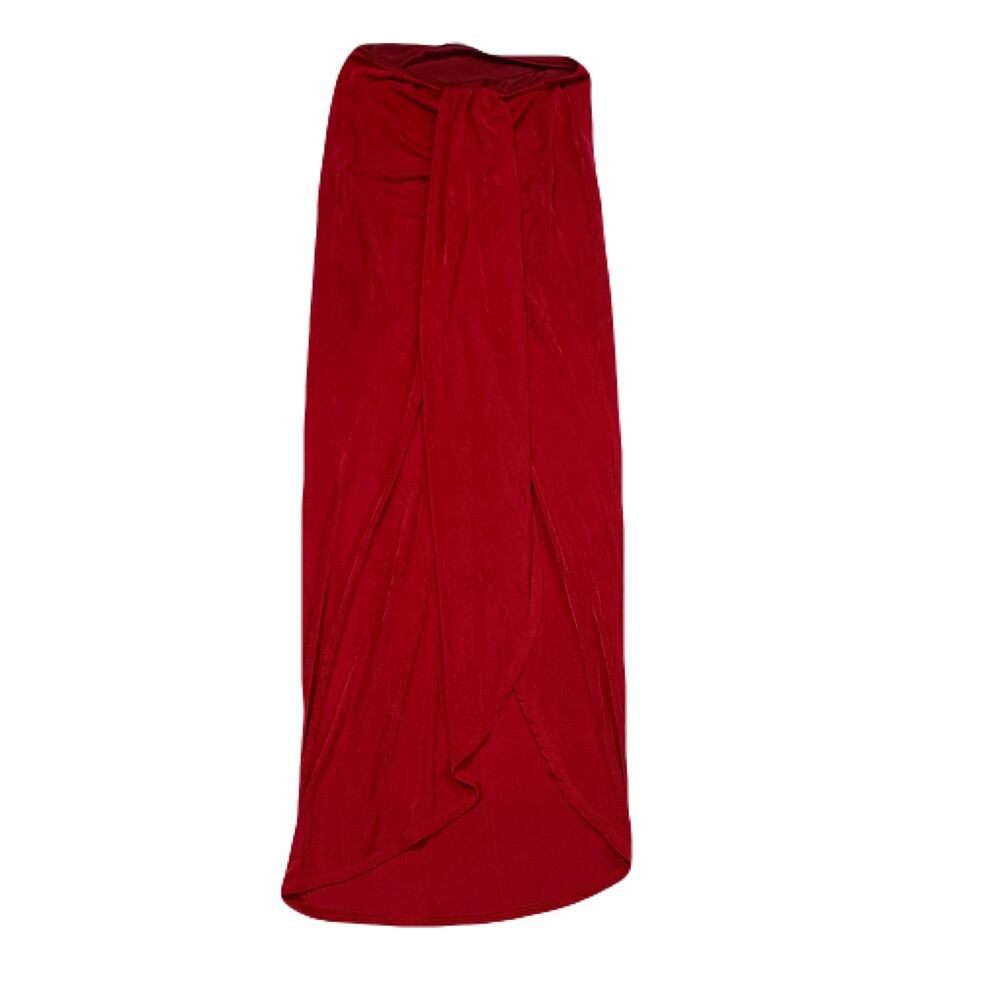 90s Deep Red Hip Sultry Romantic gothic Vampire Hip Hugging Valentine Skirt